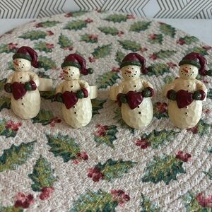 Holiday Decor Snowman Set White and Red